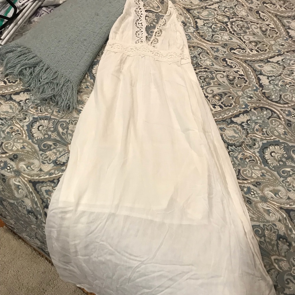 NWT Long white halter dress or beach cover up